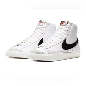Nike White and Black High-Top Sneakers